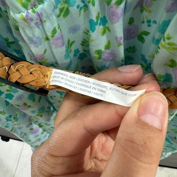 The Children's Place Girls Cold Shoulder Dress‎ M (7/8) Floral Belted Blue - Picture 3 of 10